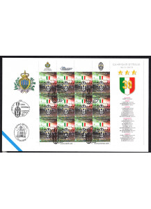 2012 - Bustone con foglietto intero 12 val. Juventus campione D'Italia 2011-2012 annullo speciale primo giorno